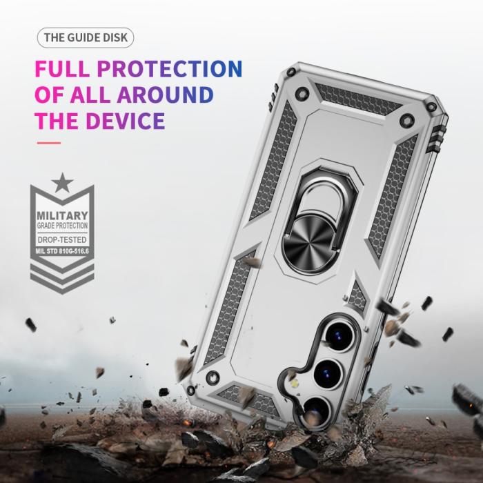 Bild 5, Samsung Galaxy S25 Skal Armor Ring Hybrid Silver