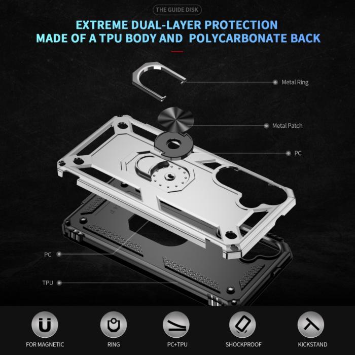 Bild 6, Samsung Galaxy S25 Skal Armor Ring Hybrid Silver