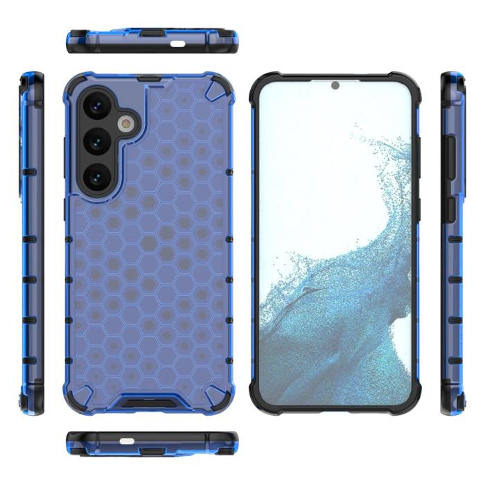 Bild 3, Samsung Galaxy S25 Skal Hybrid Honeycomb Blå