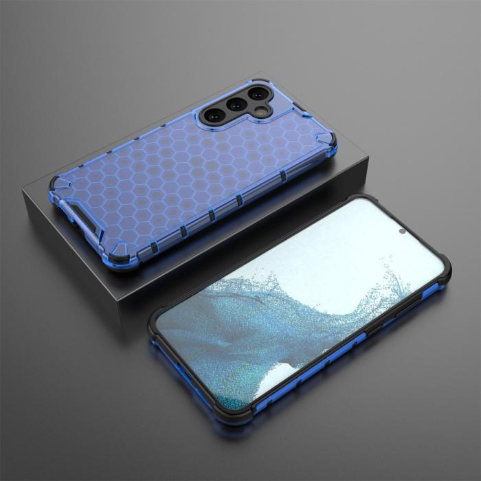 Bild 4, Samsung Galaxy S25 Skal Hybrid Honeycomb Blå