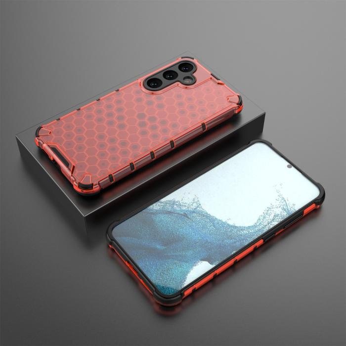 Bild 4, Samsung Galaxy S25 Skal Hybrid Honeycomb Röd