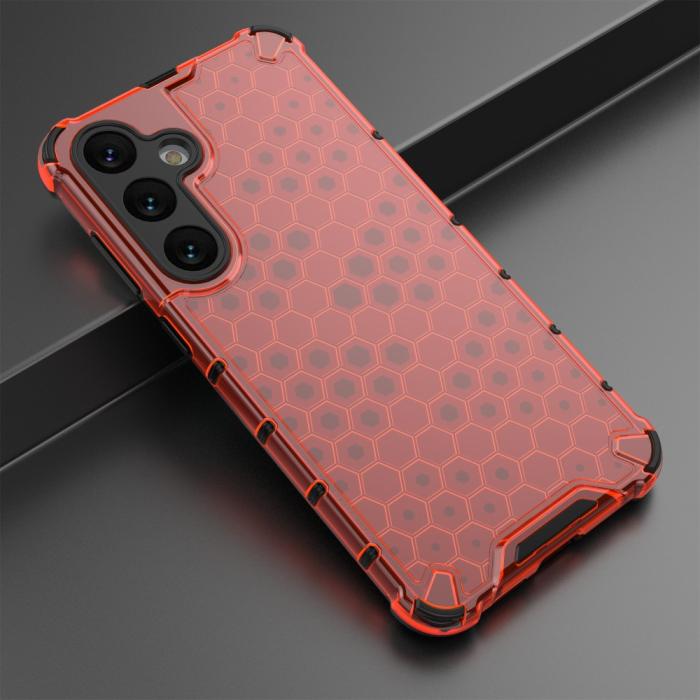 Bild 5, Samsung Galaxy S25 Skal Hybrid Honeycomb Röd