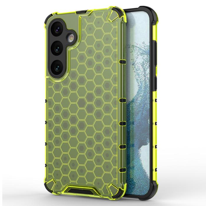 Bild 1, Samsung Galaxy S25 Skal Hybrid Honeycomb Grön