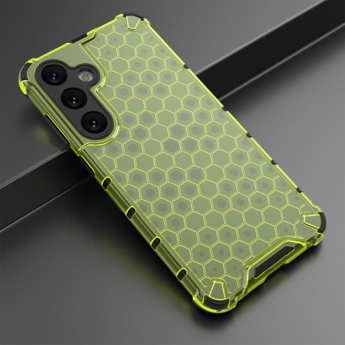 Bild 5, Samsung Galaxy S25 Skal Hybrid Honeycomb Grön