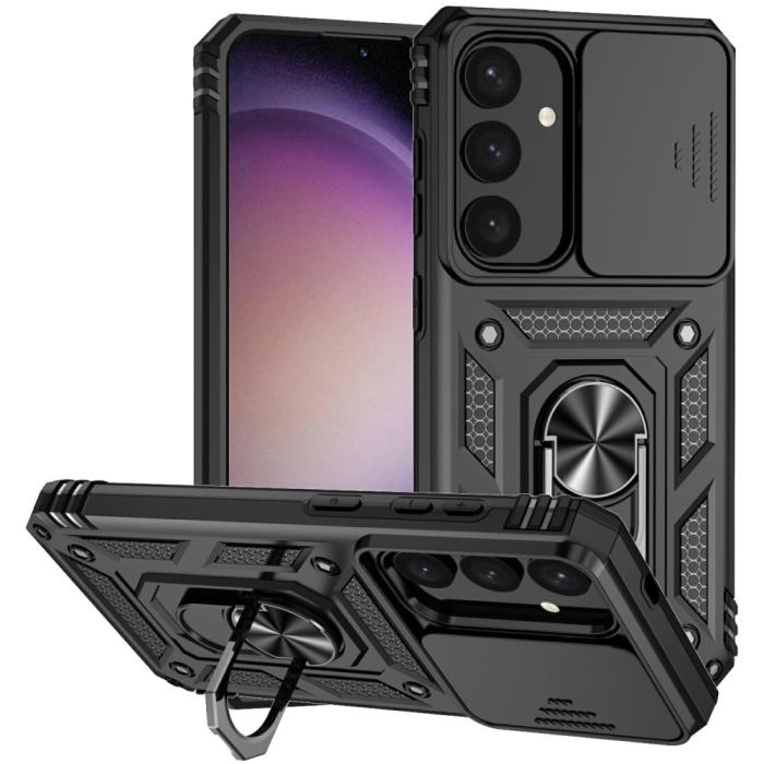 Bild 1, Samsung Galaxy S25 Skal Hybrid Ring CamShield Svart