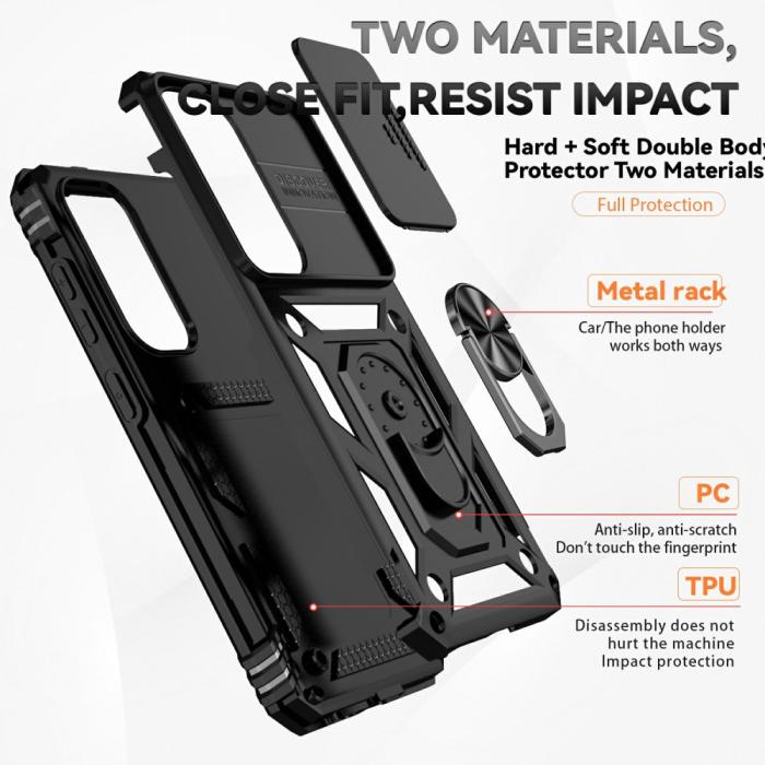 Bild 4, Samsung Galaxy S25 Skal Hybrid Ring CamShield Svart