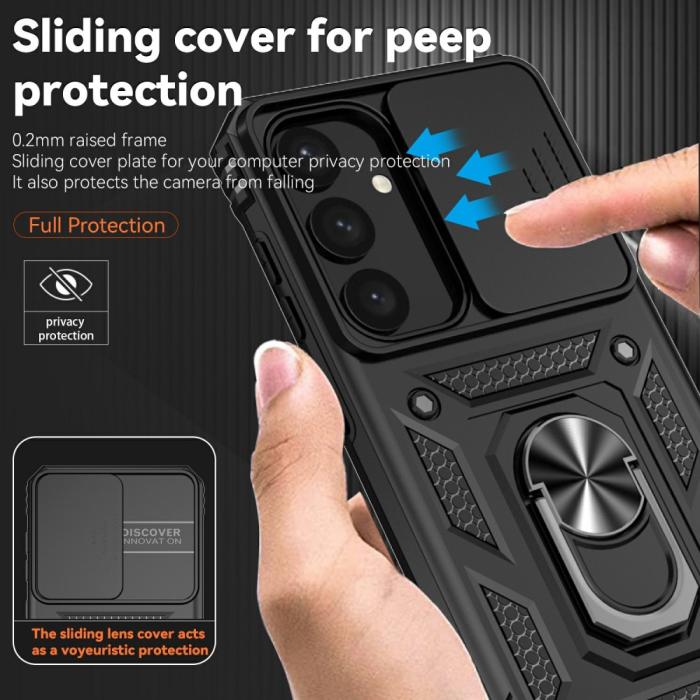 Bild 5, Samsung Galaxy S25 Skal Hybrid Ring CamShield Svart