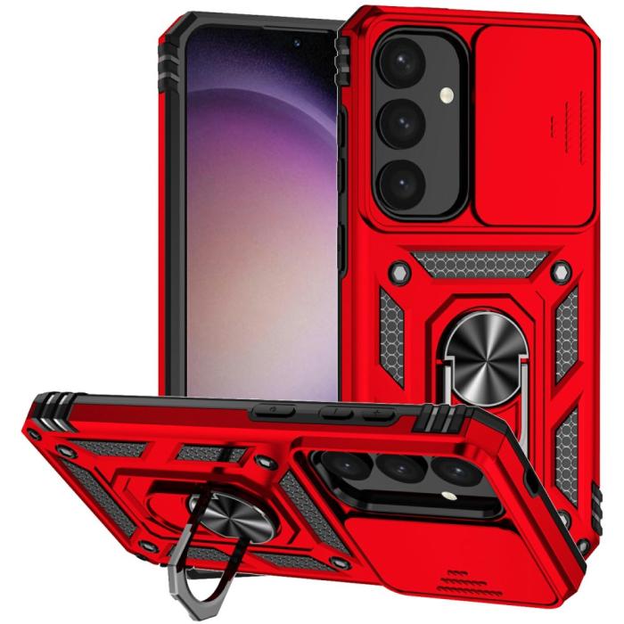 Bild 1, Samsung Galaxy S25 Skal Hybrid Ring CamShield Röd