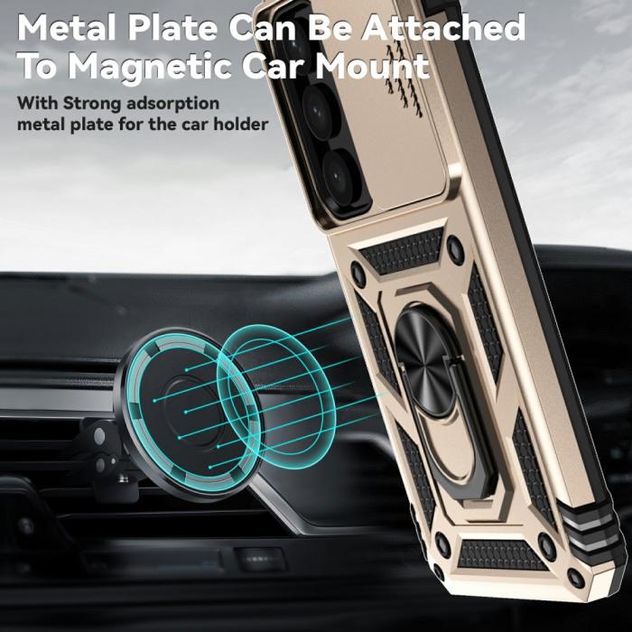 Bild 3, Samsung Galaxy S25 Skal Hybrid Ring CamShield Guld