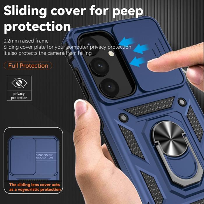 Bild 5, Samsung Galaxy S25 Skal Hybrid Ring CamShield Blå