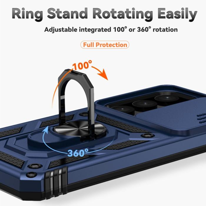 Bild 6, Samsung Galaxy S25 Skal Hybrid Ring CamShield Blå