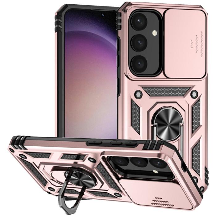 Bild 1, Samsung Galaxy S25 Skal Hybrid Ring CamShield Roséguld