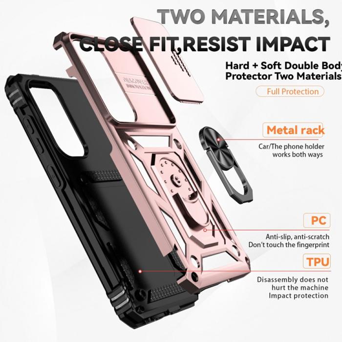 Bild 4, Samsung Galaxy S25 Skal Hybrid Ring CamShield Roséguld
