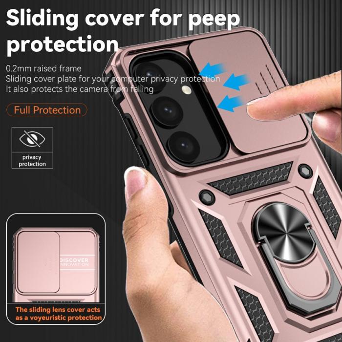 Bild 5, Samsung Galaxy S25 Skal Hybrid Ring CamShield Roséguld