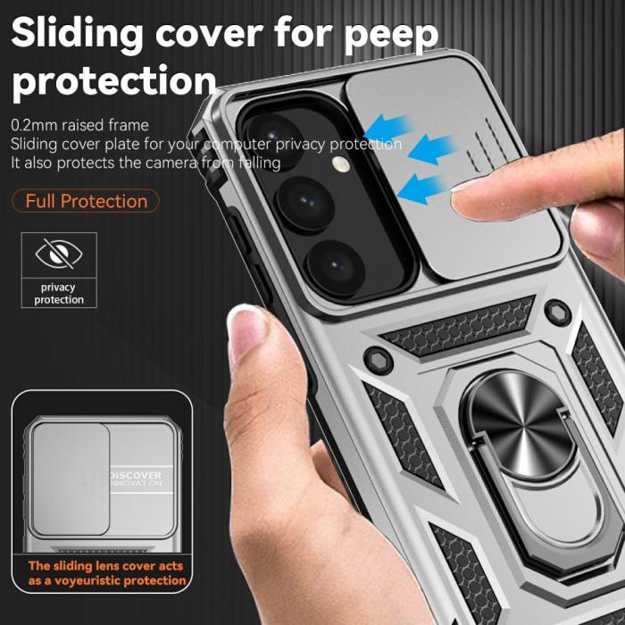 Bild 5, Samsung Galaxy S25 Skal Hybrid Ring CamShield Silver