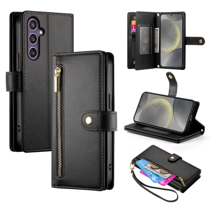 Bild 1, Samsung Galaxy S25 Fodral Multifunktionell Läder Svart