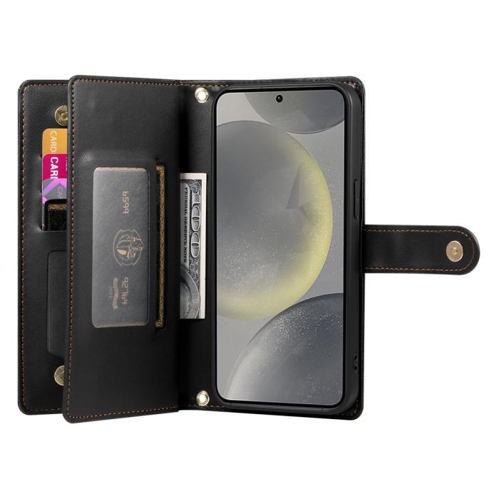 Bild 2, Samsung Galaxy S25 Fodral Multifunktionell Läder Svart