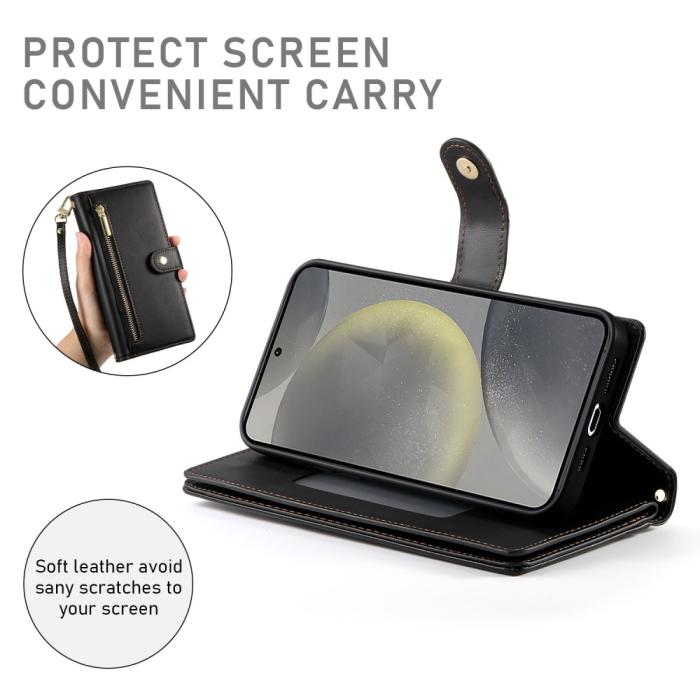 Bild 3, Samsung Galaxy S25 Fodral Multifunktionell Läder Svart