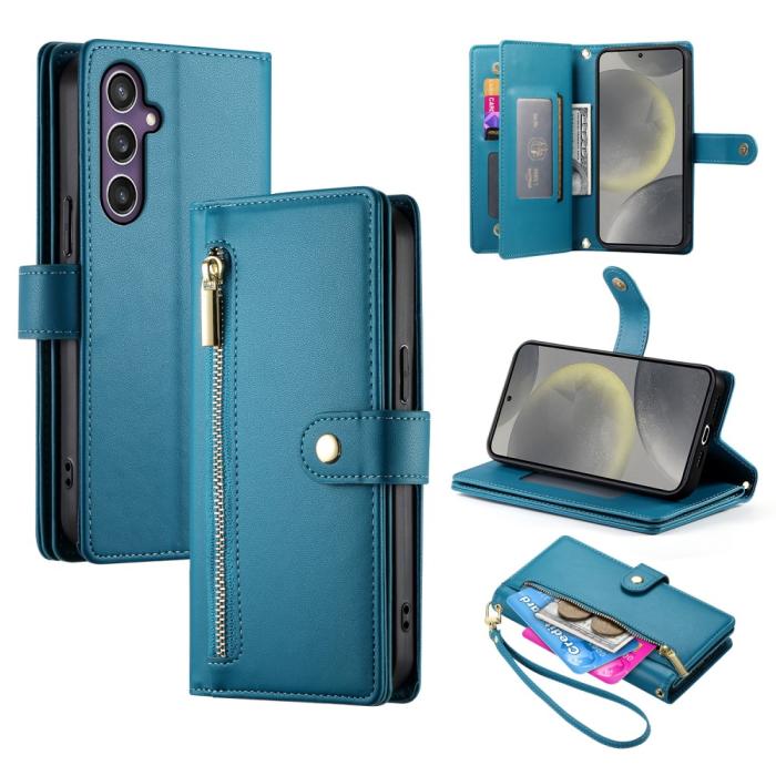 Bild 1, Samsung Galaxy S25 Fodral Multifunktionell Läder Blå