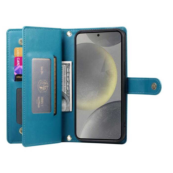 Bild 2, Samsung Galaxy S25 Fodral Multifunktionell Läder Blå