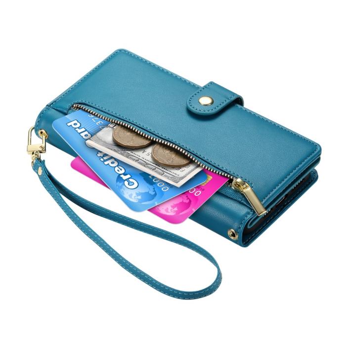 Bild 4, Samsung Galaxy S25 Fodral Multifunktionell Läder Blå