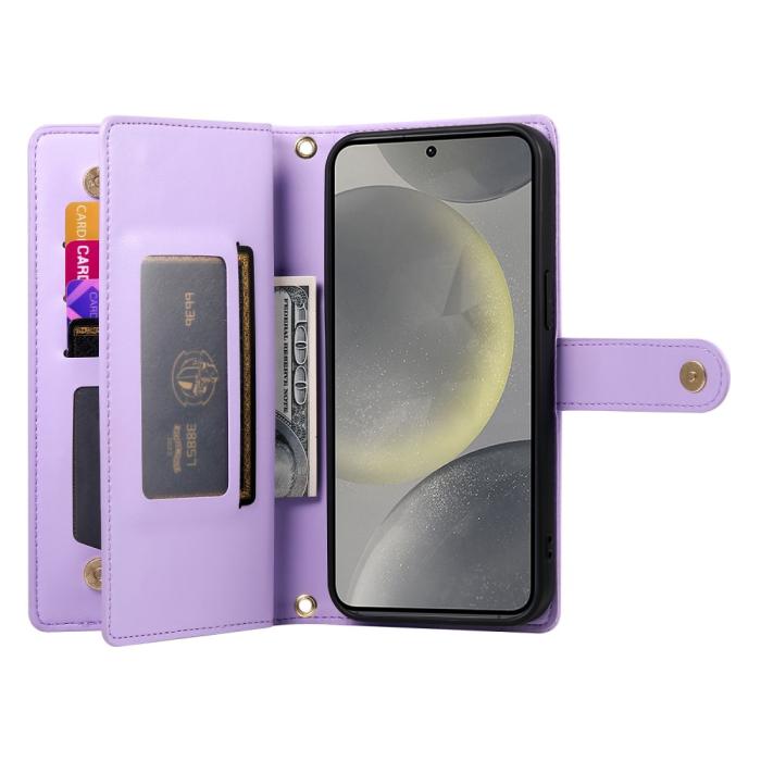 Bild 2, Samsung Galaxy S25 Fodral Multifunktionell Läder Lila