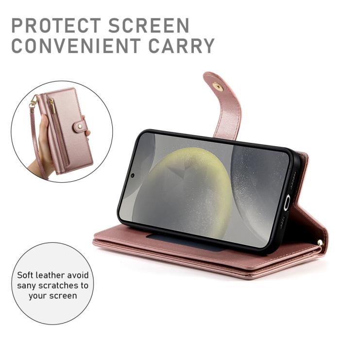 Bild 3, Samsung Galaxy S25 Fodral Multifunktionell Läder Roséguld