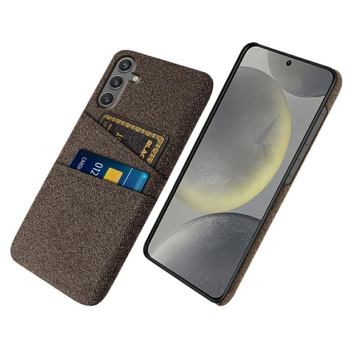 Bild 1, Samsung Galaxy S25 Skal Med Kortfack Tygbelagt Brun