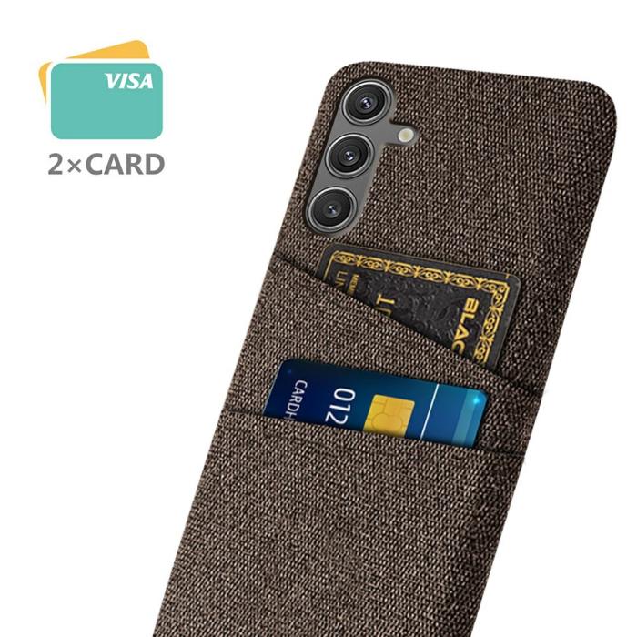 Bild 2, Samsung Galaxy S25 Skal Med Kortfack Tygbelagt Brun