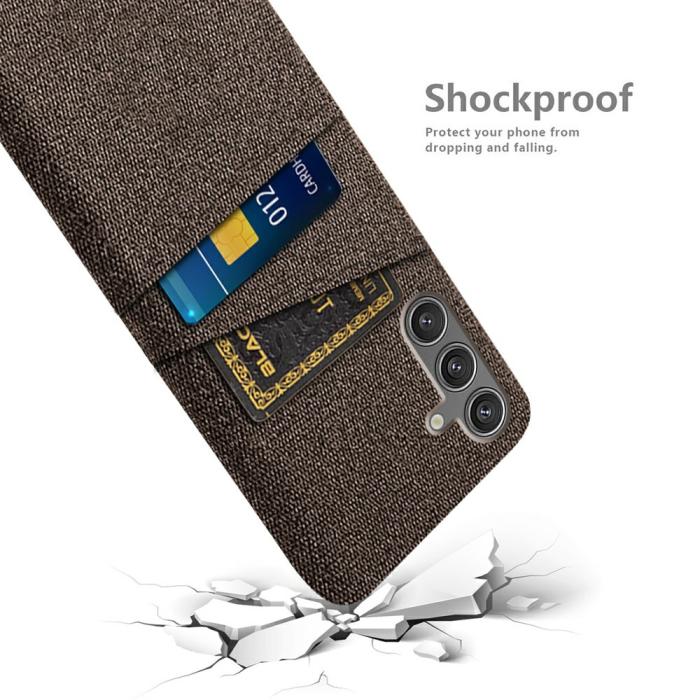 Bild 4, Samsung Galaxy S25 Skal Med Kortfack Tygbelagt Brun