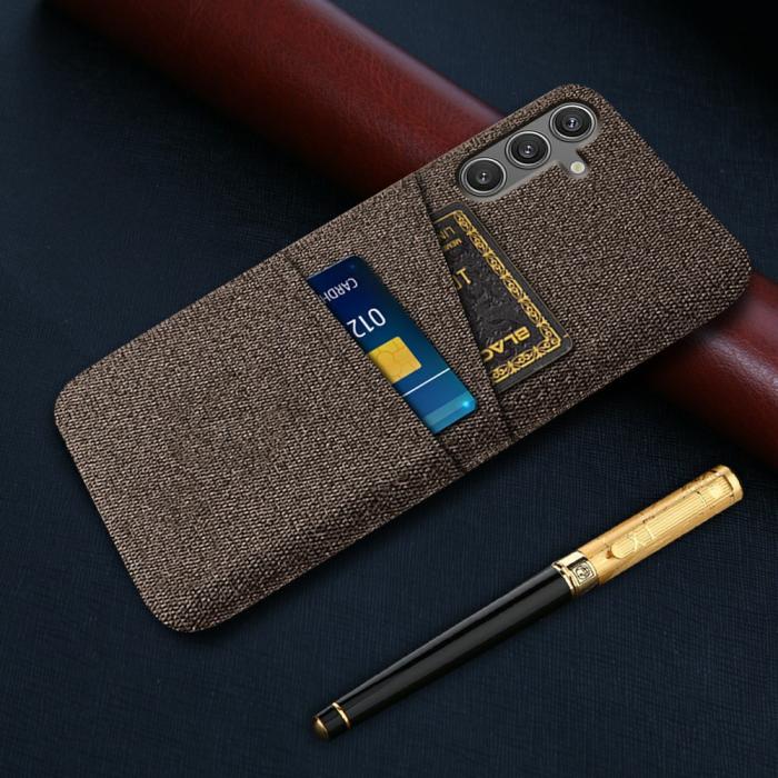 Bild 5, Samsung Galaxy S25 Skal Med Kortfack Tygbelagt Brun
