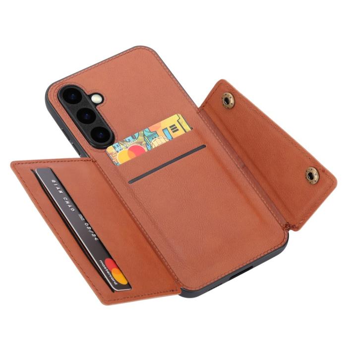 Bild 2, Samsung Galaxy S25 Skal Läder Med Kortfack Och Magnet
