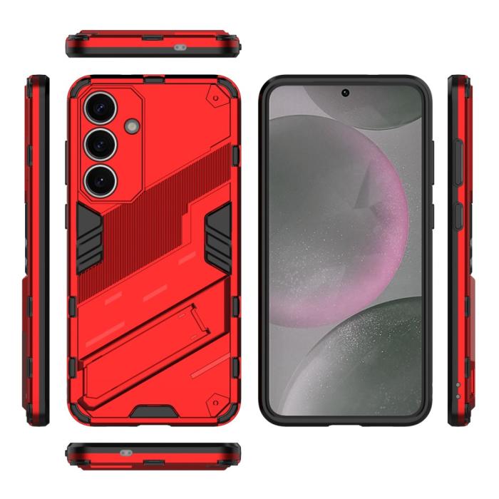 Bild 5, Samsung Galaxy S25 Skal Kickstand Hybrid Armor Röd