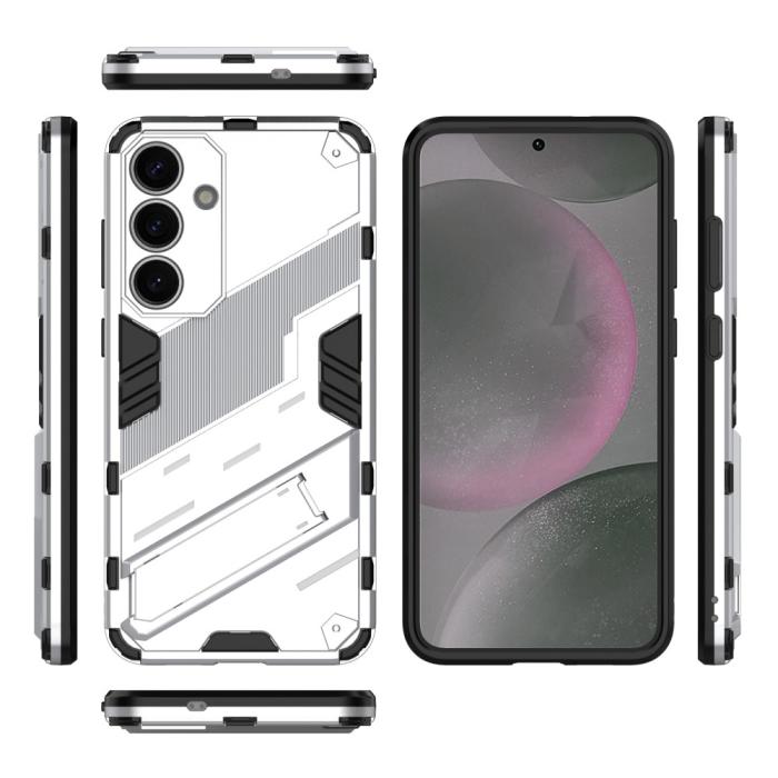 Bild 5, Samsung Galaxy S25 Skal Kickstand Hybrid Armor Vit