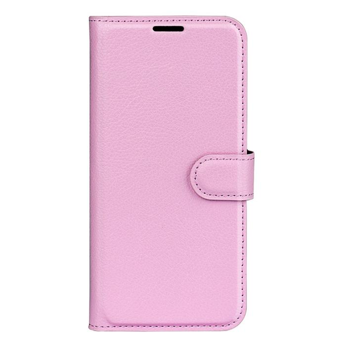Bild 5, Samsung Galaxy S25 Fodral Litchi Läder Ljus Rosa