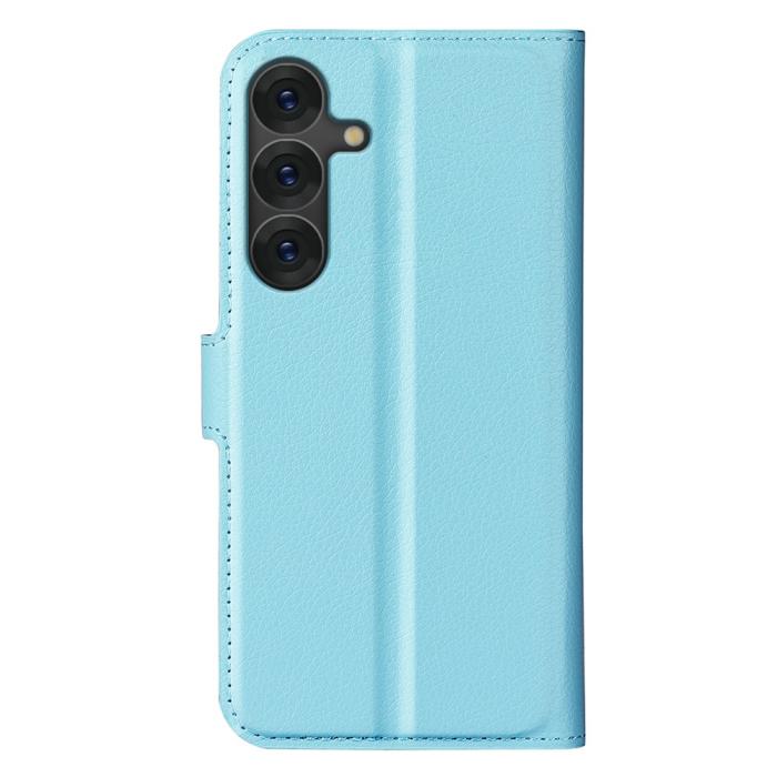 Bild 6, Samsung Galaxy S25 Fodral Litchi Läder Blå