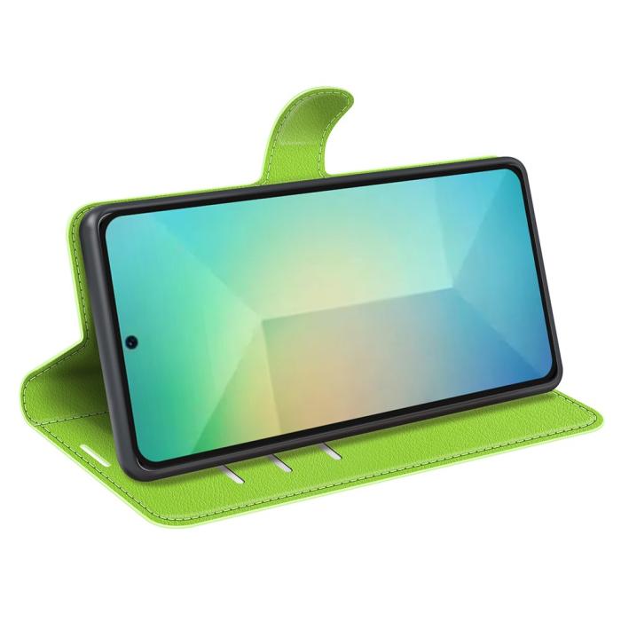 Bild 3, Samsung Galaxy S25 Fodral Litchi Läder Grön