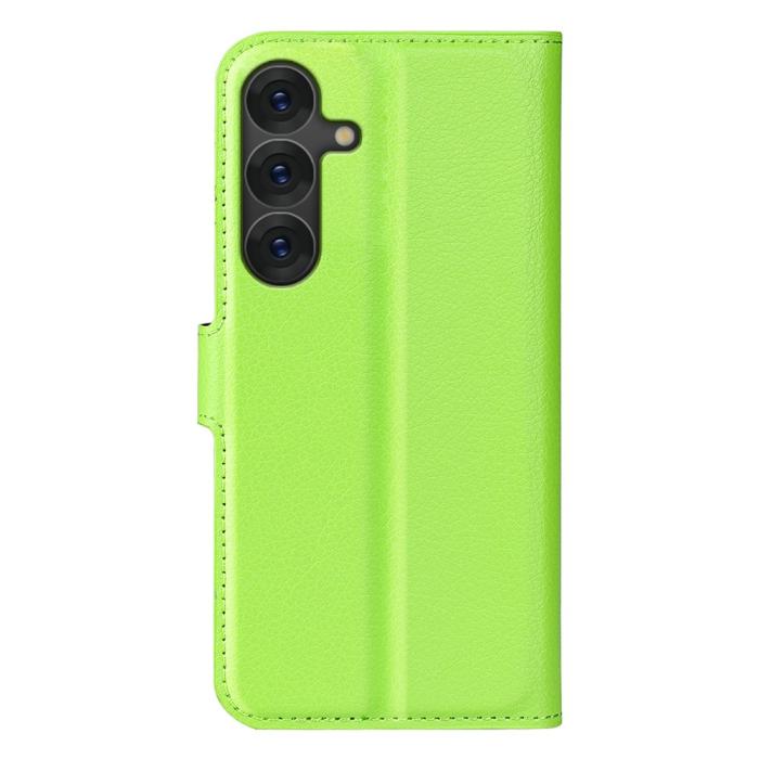 Bild 6, Samsung Galaxy S25 Fodral Litchi Läder Grön