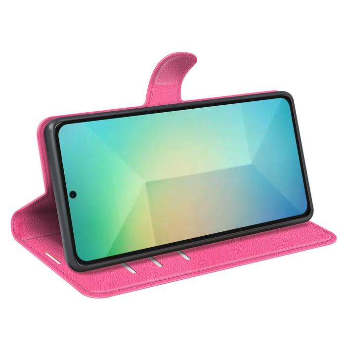 Bild 3, Samsung Galaxy S25 Fodral Litchi Läder Rosa