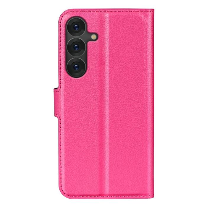 Bild 6, Samsung Galaxy S25 Fodral Litchi Läder Rosa