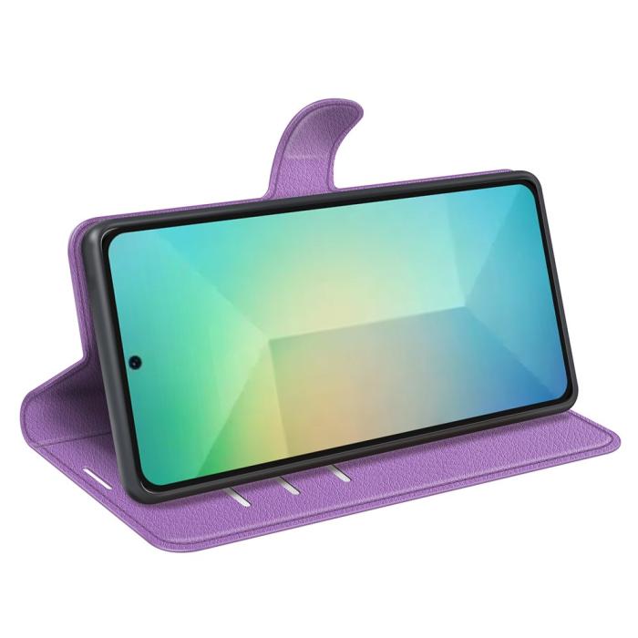 Bild 3, Samsung Galaxy S25 Fodral Litchi Läder Lila