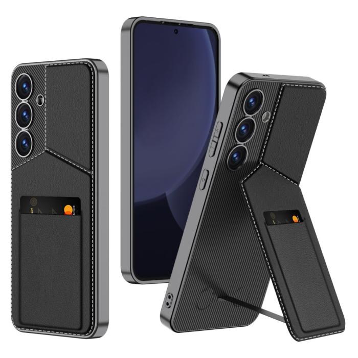 Bild 1, GKK Samsung Galaxy S25 Skal Kickstand Med Korthållare Svart
