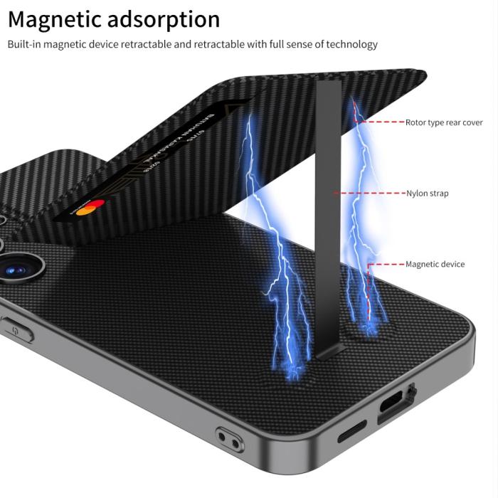 Bild 3, GKK Galaxy S25 Skal Kickstand Med Korthållare Kolfiber Textur