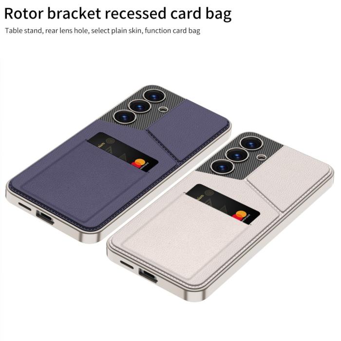 Bild 6, GKK Galaxy S25 Skal Kickstand Med Korthållare Kolfiber Textur