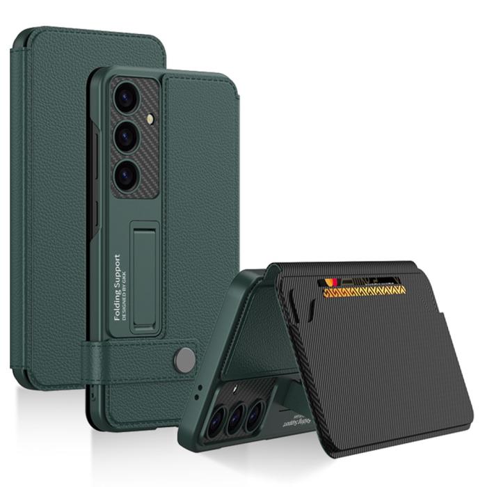 Bild 1, GKK Samsung Galaxy S25 Skal Kickstand Med Korthållare Grön