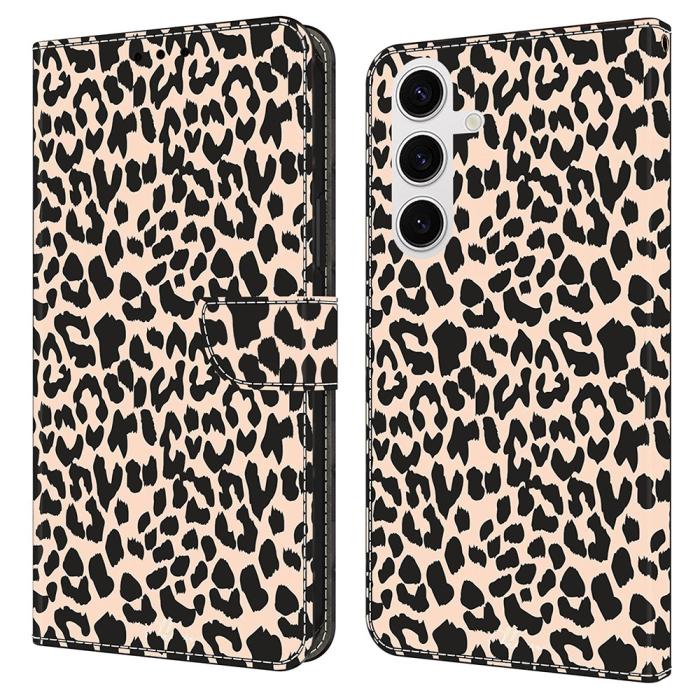 Bild 1, Samsung Galaxy S25 Fodral Läder Leopard Tryck