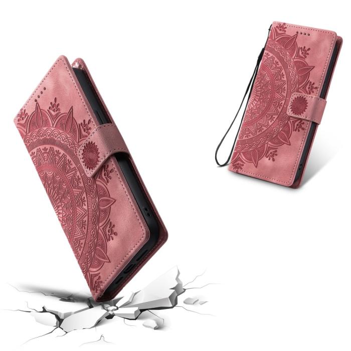 Bild 5, Samsung Galaxy S25 Fodral Mandala Läder Roséguld
