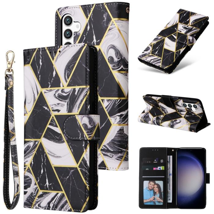 Bild 6, Samsung Galaxy S25 Fodral Läder Marmor Svart