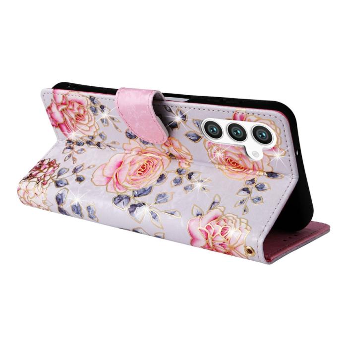 Bild 4, Samsung Galaxy S25 Fodral RFID Rosa Blommor