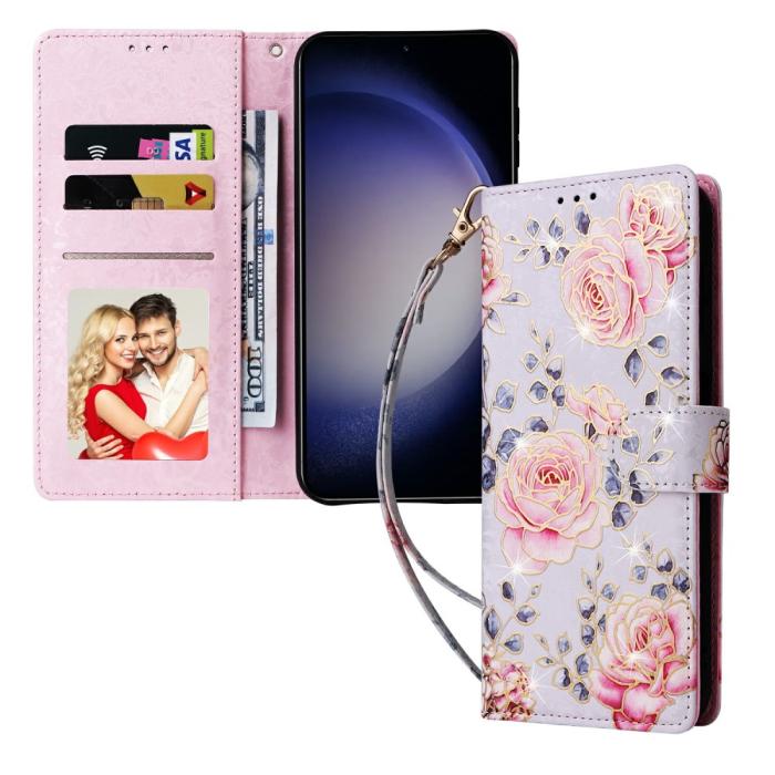 Bild 5, Samsung Galaxy S25 Fodral RFID Rosa Blommor